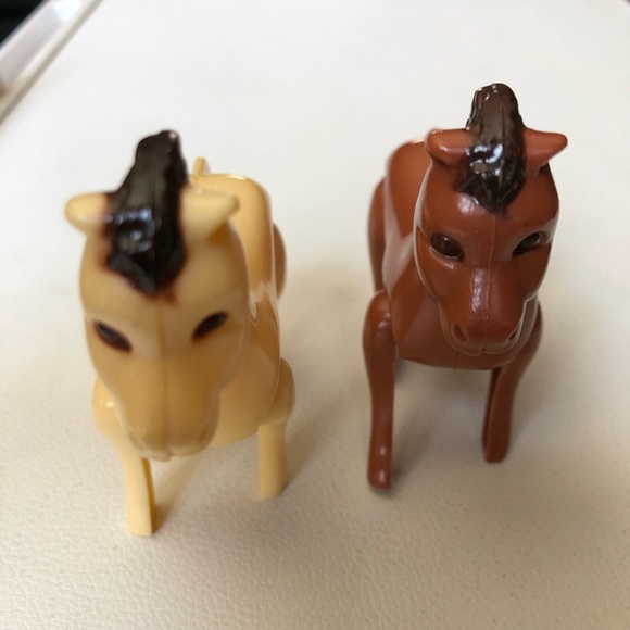 Vintage MACAU Horse Figures Toy Farm Animal Moveable Legs Tail Tan & Brown 3” - Picture 3 of 12